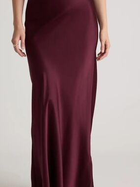 Midi Slip Skirt - Burgundy, Size Large, NWT